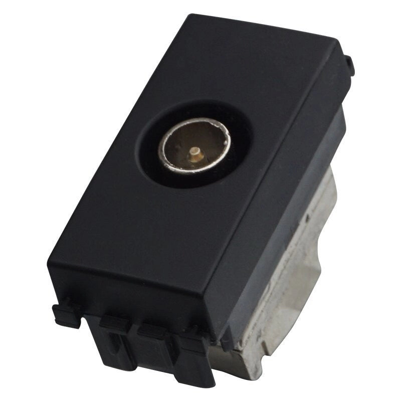 Connettore Presa TV Passante Maschio Colore Nero Compatibile Con Vimar Arke