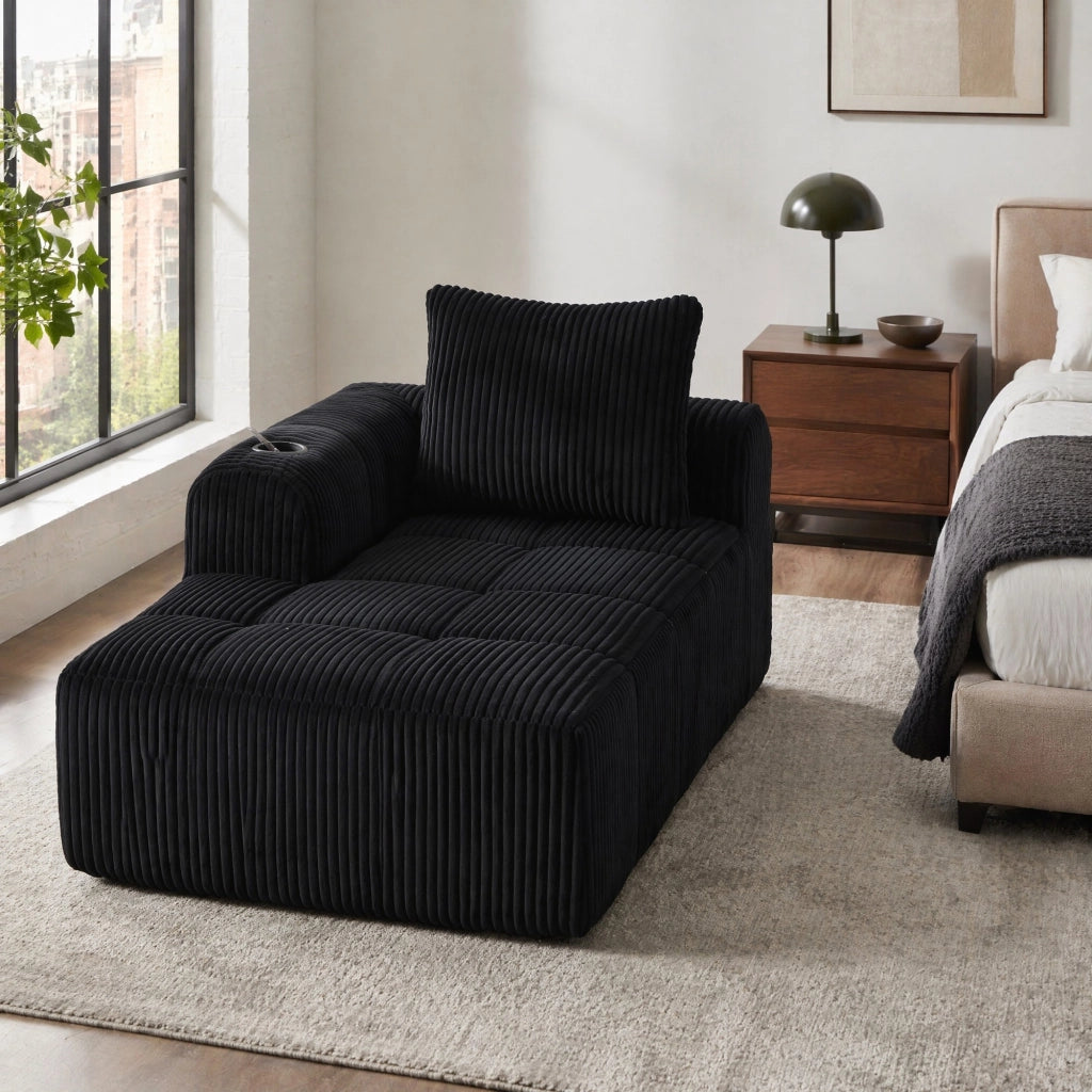 DIVANO Compatto 158x93x61 cm in Corduroy Nero