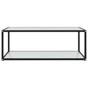 Tavolino da Salotto Bianco 100x50x35 cm in Vetro Temperato 322899