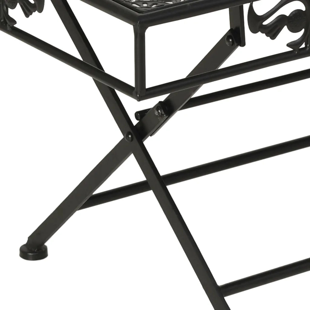 Tavolino da Salotto Pieghevole Vintage Metallo 100x50x45cm Nero 245927