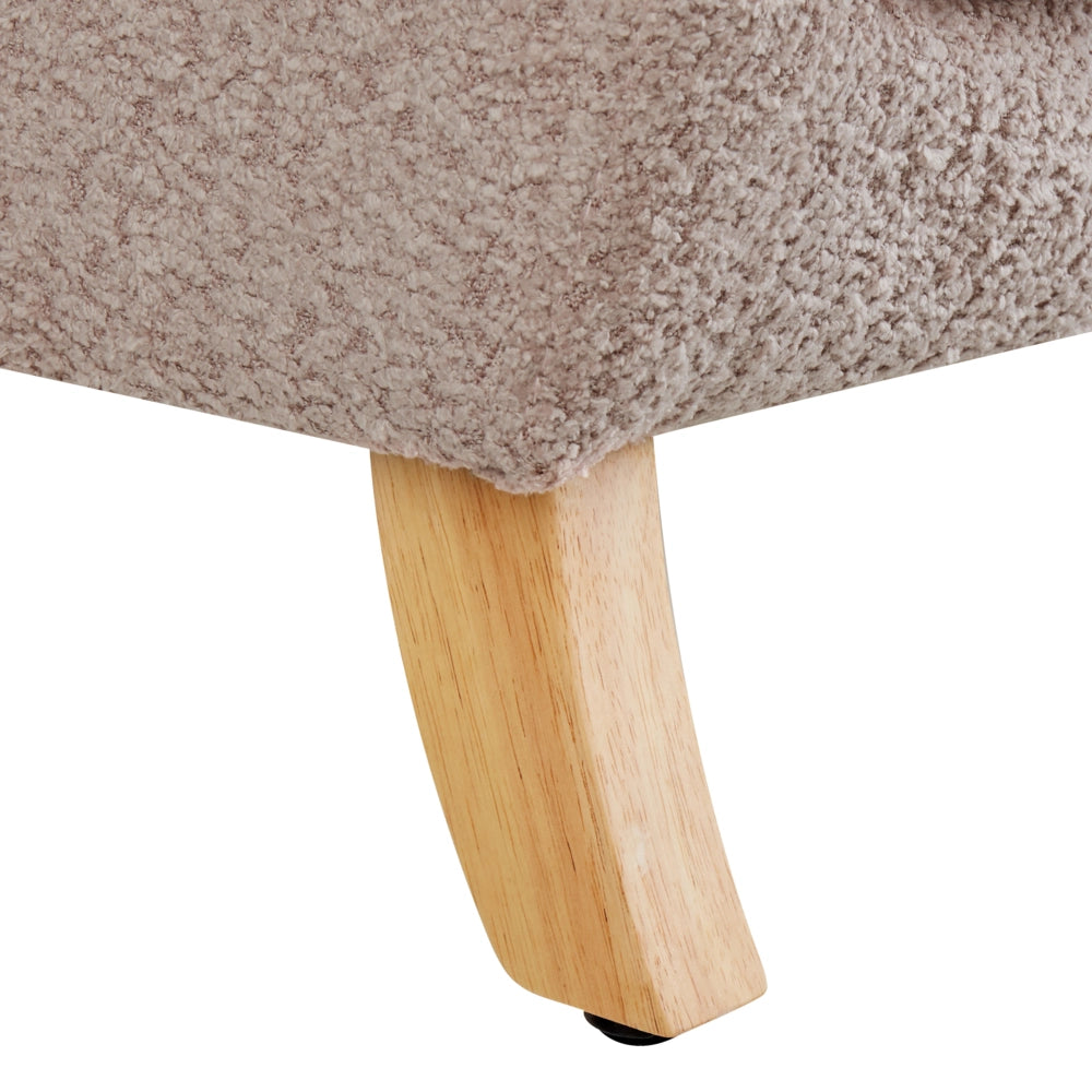 Sedia imbottita in bouclé tortora con braccioli Sedile per bambini Design moderno