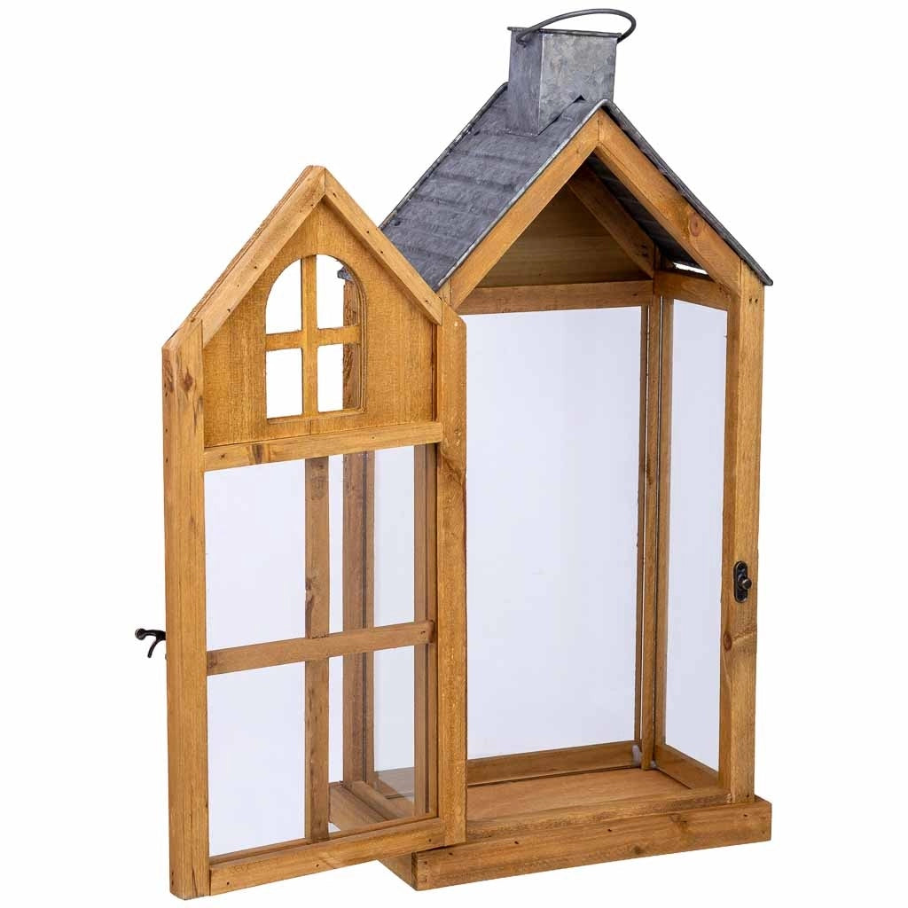 Lanterna in legno 25x15x53h cm