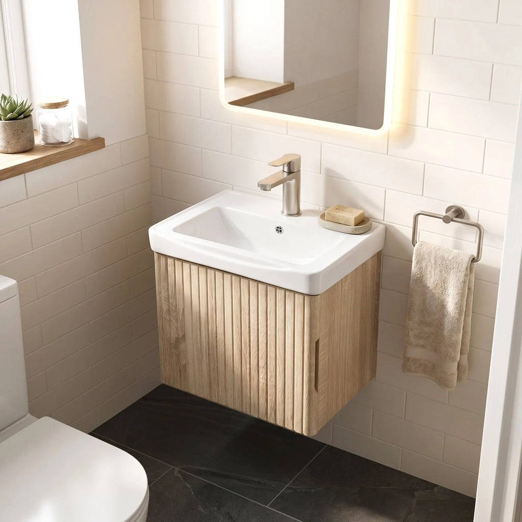 Mobile Bagno Con Lavabo Rea Db85-50-3 Orio Light 50cm