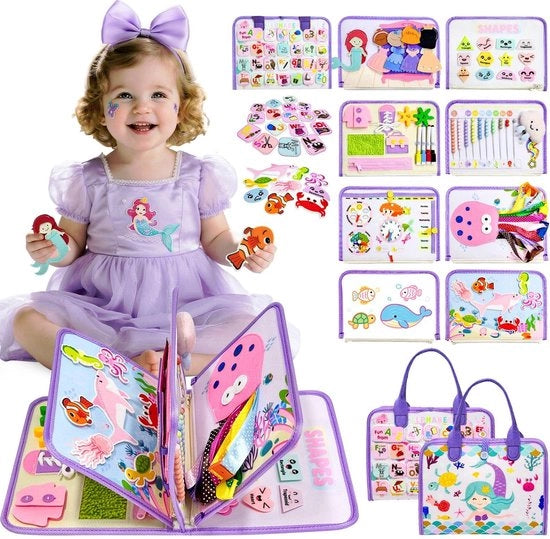 Pannello Educativo per Bambini - Giocattolo Sensoriale - Giocattolo Montessori - Pronto all'uso - Avvertenza di Sicurezza - 1 Pezzo
