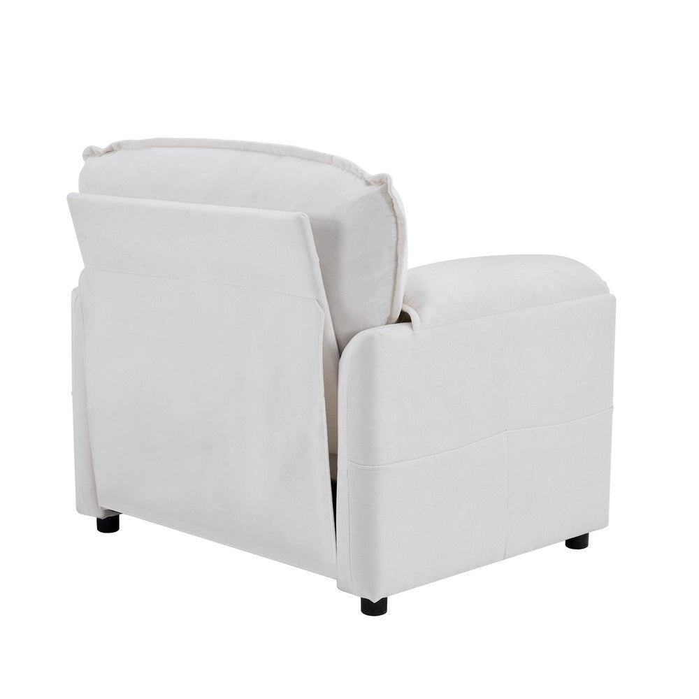 Poltrona Singola Retr¨° con Tasche Laterali ¨C Xylo ¨C Bianco, Soggiorno/Balcone