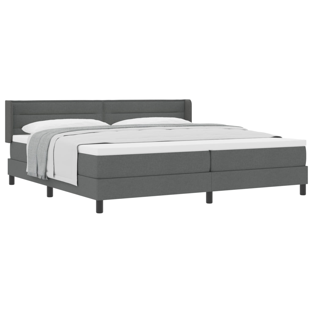 Letto a baldacchino con materasso grigio scuro 200x200 cm tessuto