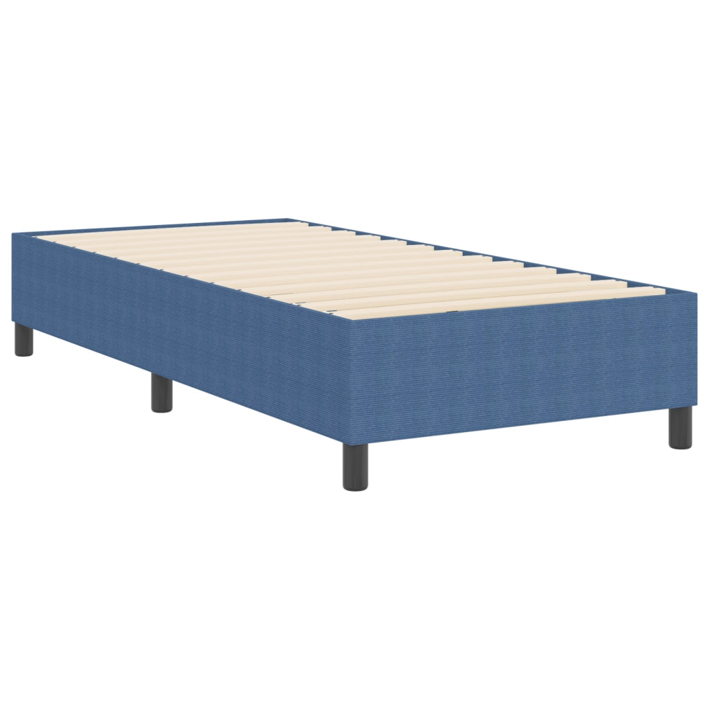 Letto con Rete a Molle Blu 80x200 cm in Tessuto Velluto a Coste