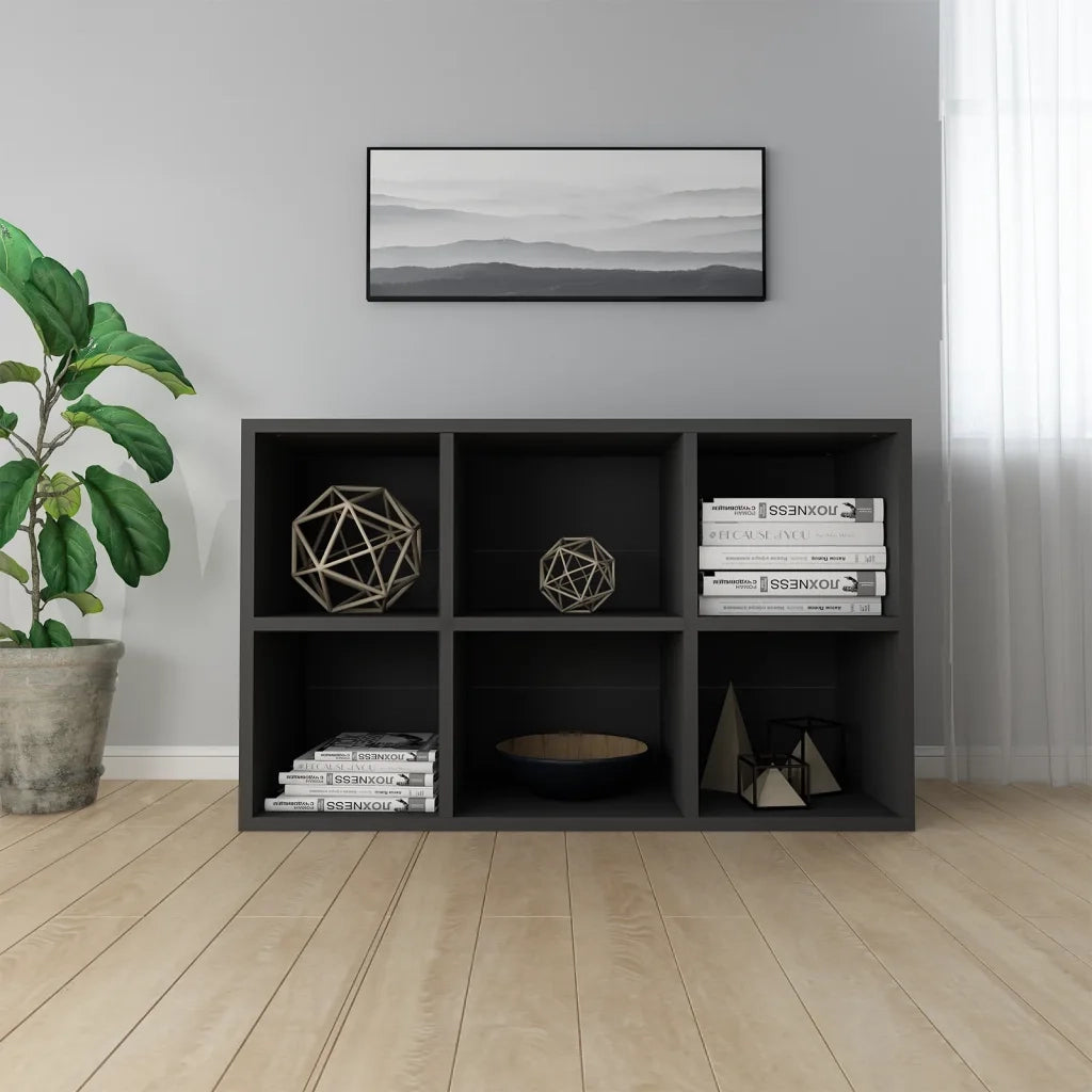 Libreria/Credenza Nera 66x30x98 cm in Legno Multistrato 800343