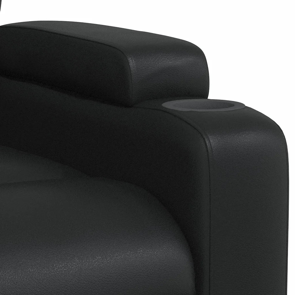 Divano Sedia-Poltrona Reclinabile Nera in Similpelle 329668