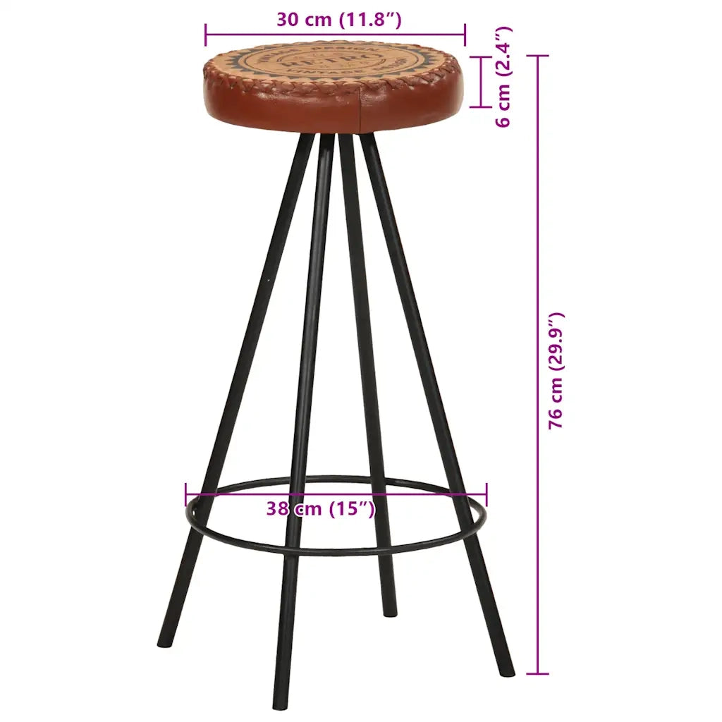 Sgabelli da Bar 4 pz in Vera Pelle 245448
