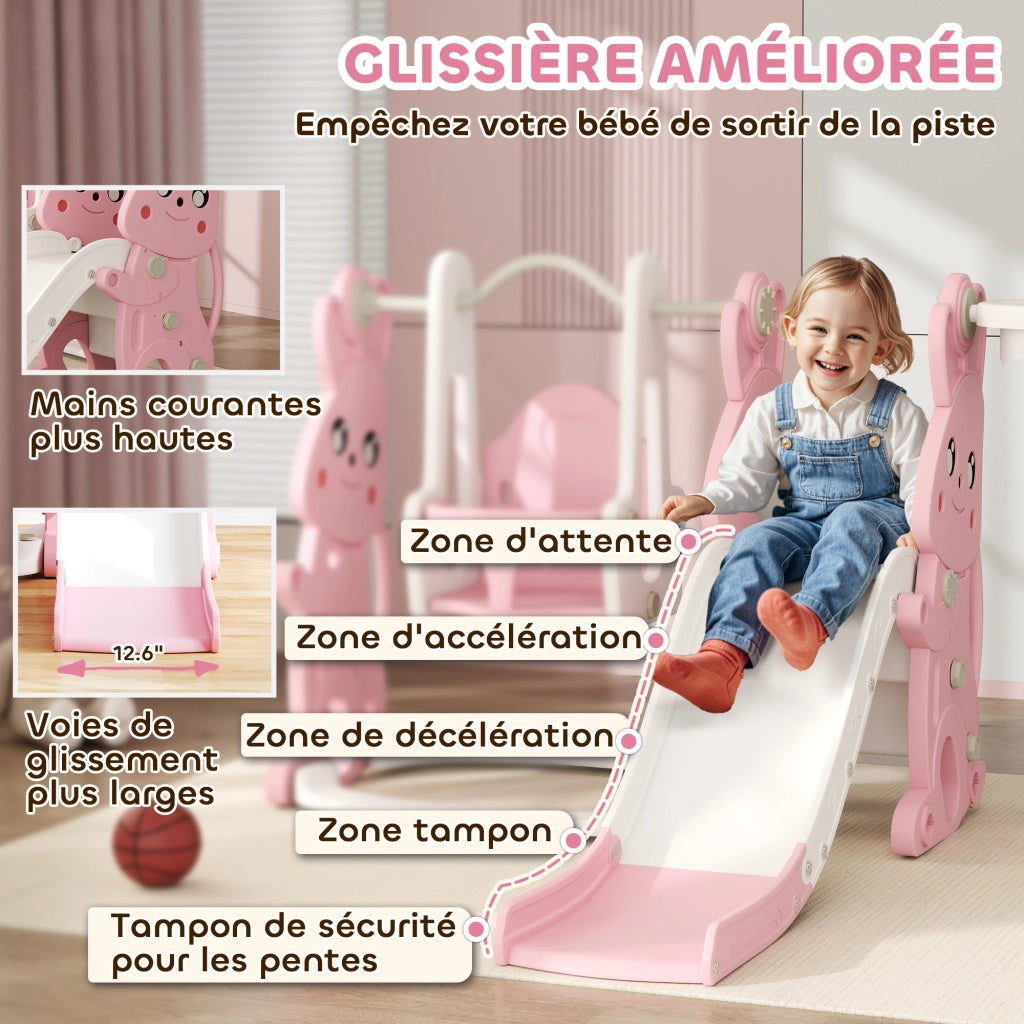 Set giochi giardino bambini 4in1 ¨C zephmum ¨C rosa, 147.5x160x107cm