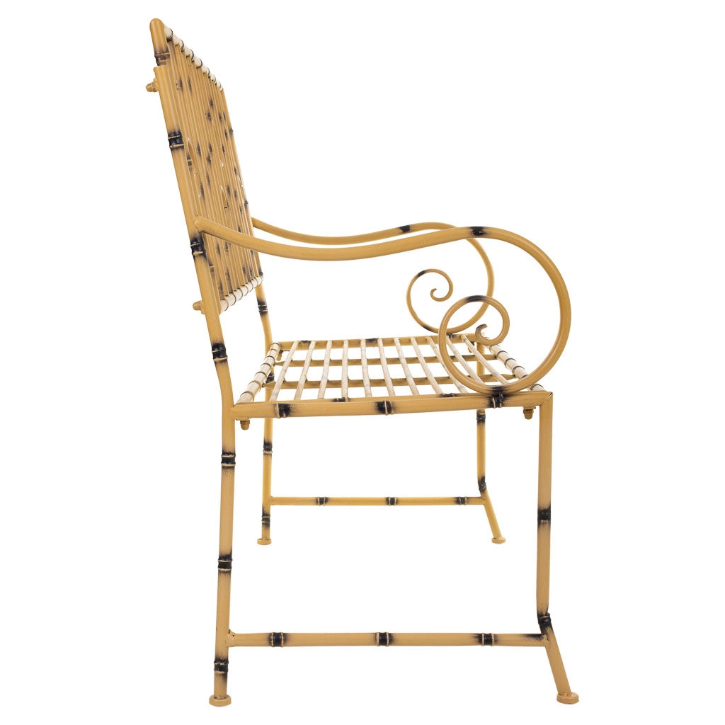 Sgabello in metallo giallo 126x50x92h