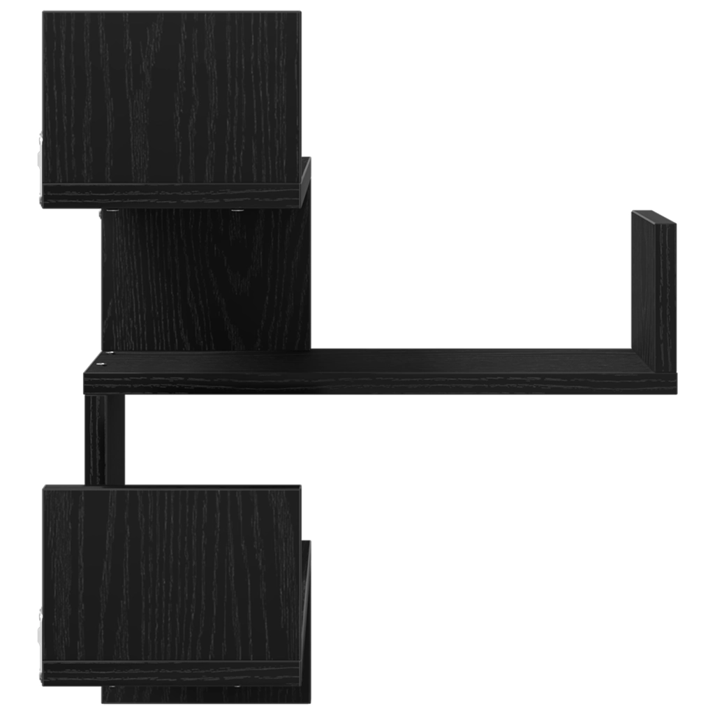 Mensole  2 pz Nero Rovere 40x40x49,5 cm Legno ingegnerizzato