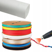 Tubo Termorestringente Bianco 12mm 1m – Flessibile e Autoestinguente | Riduzione 2:1, Resistente UV