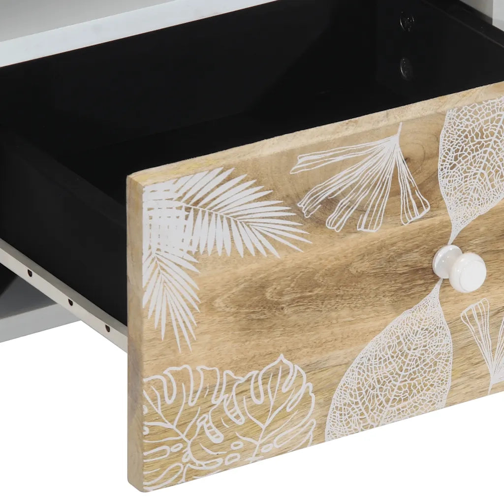 vidaXL Mobile Porta TV 100x33,5x46 cm in Legno Massello di Mango