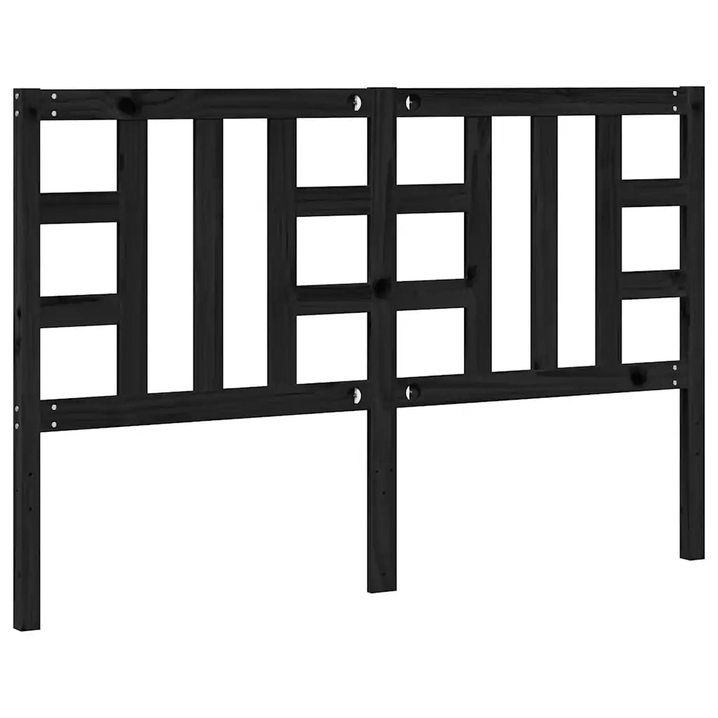 Testiera per Letto-Testata-Testiera Decorativa Nera 166x4x100 cm in Legno Massello di Pino 406359
