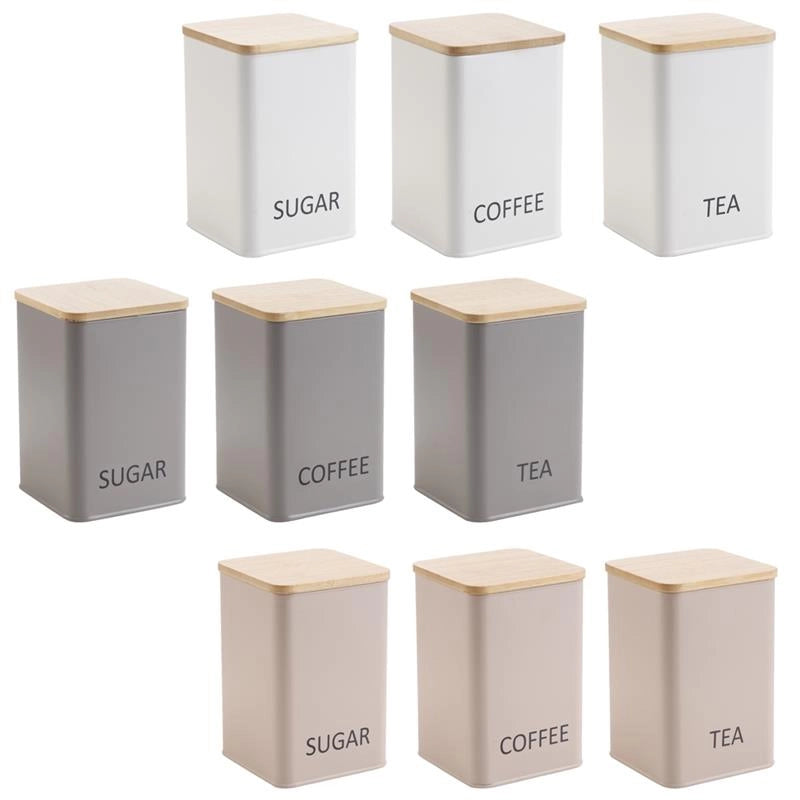 MA MAISON BARATTOLO DREAMY RETTANGOLARE PER ZUCCHERO, CAFFÈ E TÈ CAPACITÀ 1,25 LT CON TAPPO IN LEGNO DIMENSIONI 10 X 10 X 15 CM ASSORTITO