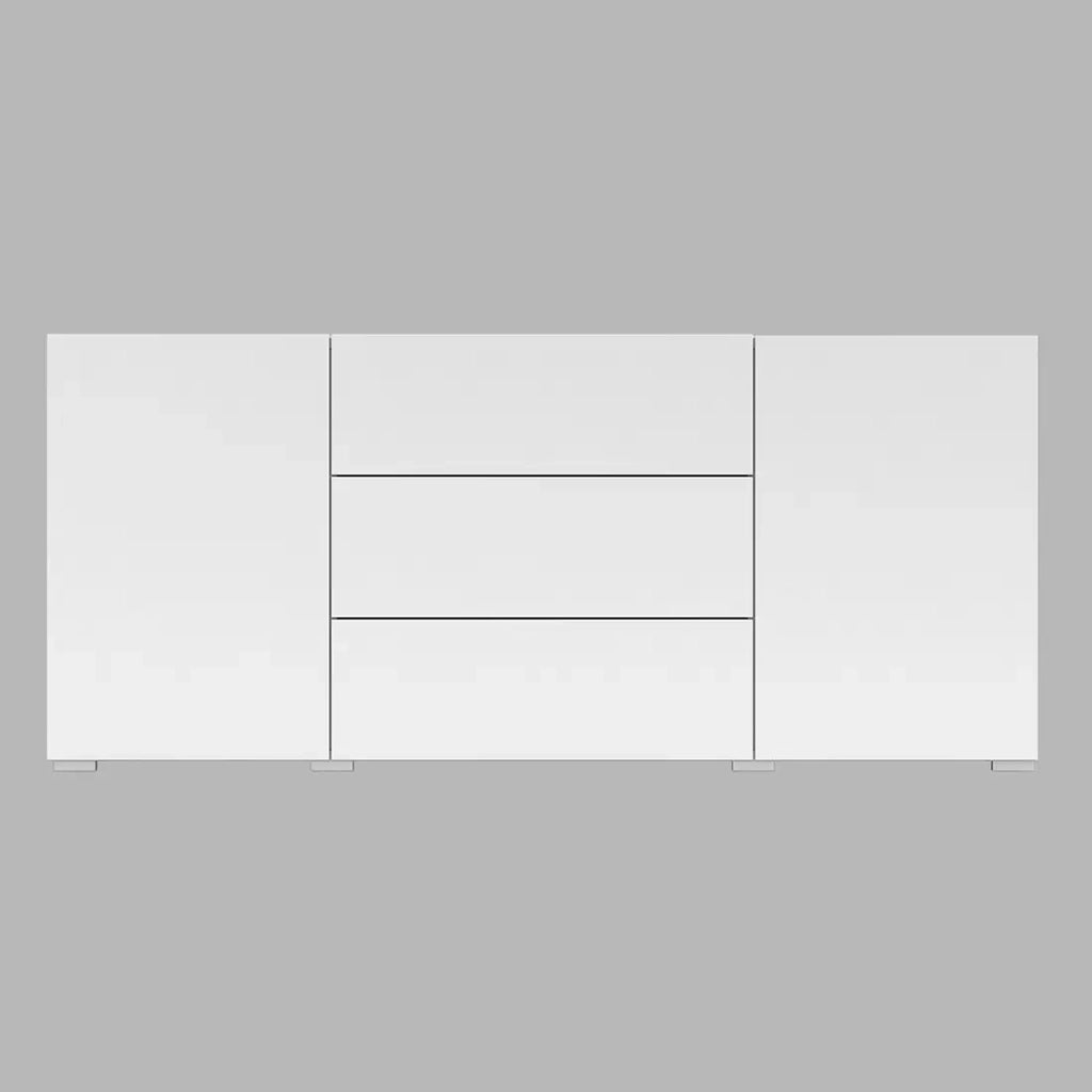 Buffet 140cm collezione EVA con 2 porte e 3 cassetti. Colore bianco e rovere.