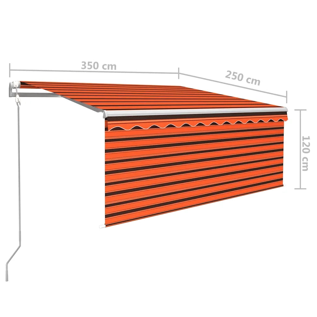 vidaXL Tenda Automatica con Sensore Vento 3,5x2,5m Arancione e Marrone