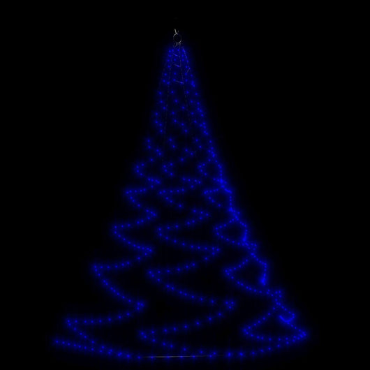 Albero da Parete con Gancio Metallico 260 LED Blu 3 m 328642