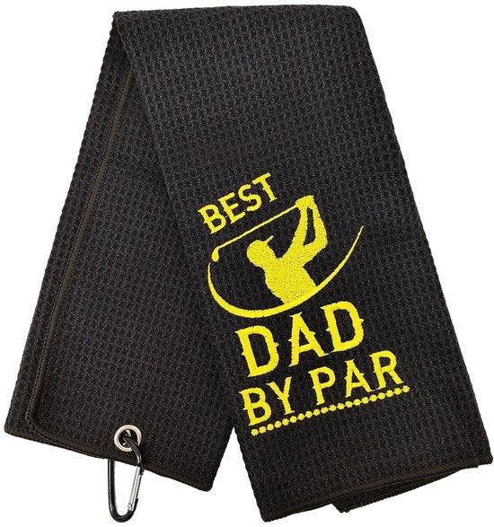 Accessorio da Golf - Asciugamano con Clip - Disegno Goliardico - Ideale per il Golfer - Nero