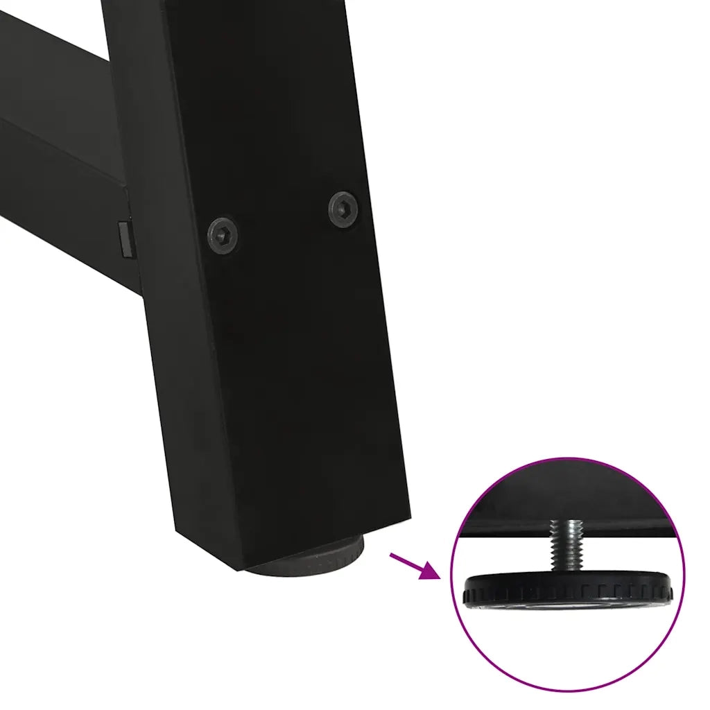 Gambe per tavolo da pranzo a forma di A 2 pz nere 50x(72-73) cm in acciaio