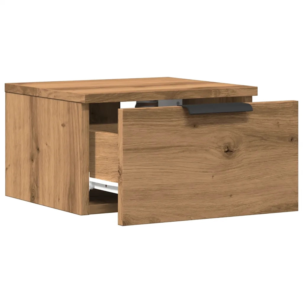 vidaXL Comodino a Muro Rovere Artigianale 34x30x20 cm