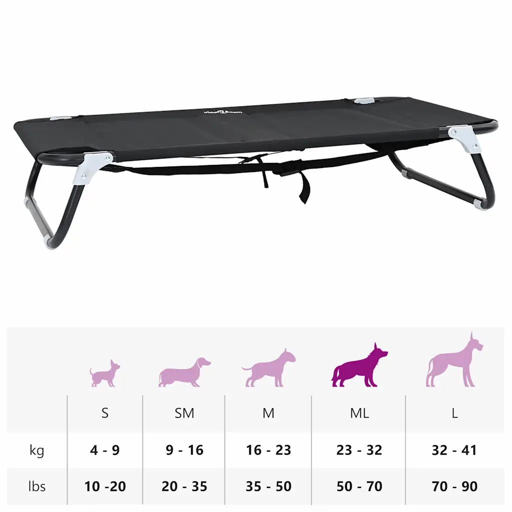 Letto per Cani Nero 90 x 55 x 18 cm Acciaio 42008213