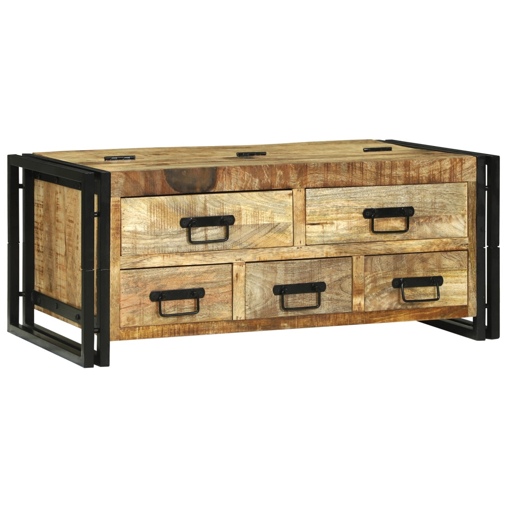 Tavolo da caffÃ¨ 90x50x38 cm Legno massello Mango grezzo
