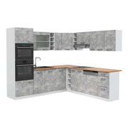 Vicco Cucina angolare completa Cemento/Bianco 237 x 247 cm , PL Rovere