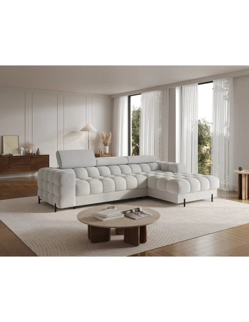 Divano ad angolo destro convertibile Grigio scuro stile contemporaneo 285x99x181cm FILTRO