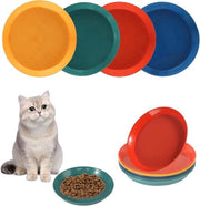 Set di ciotole per gatti in plastica, 8 pezzi, con ciotola rotonda per gatti, ciotole colorate, ciotole piatte per gatti