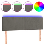 Testiera | Testata a LED Grigio Scuro 144x5x78/88 cm in Velluto