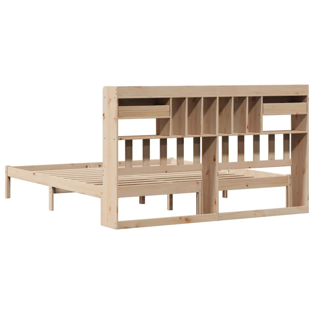 Letto matrimoniale | Letto per adulti | Letto Libreria senza Materasso 180x200 cm in Legno di Pino