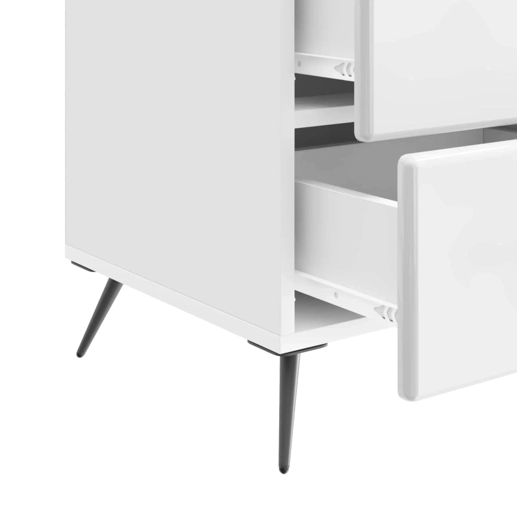 Armadio da Notte con cassetto Bianco Lucido 43 x 41 x 66,5 cm 895479