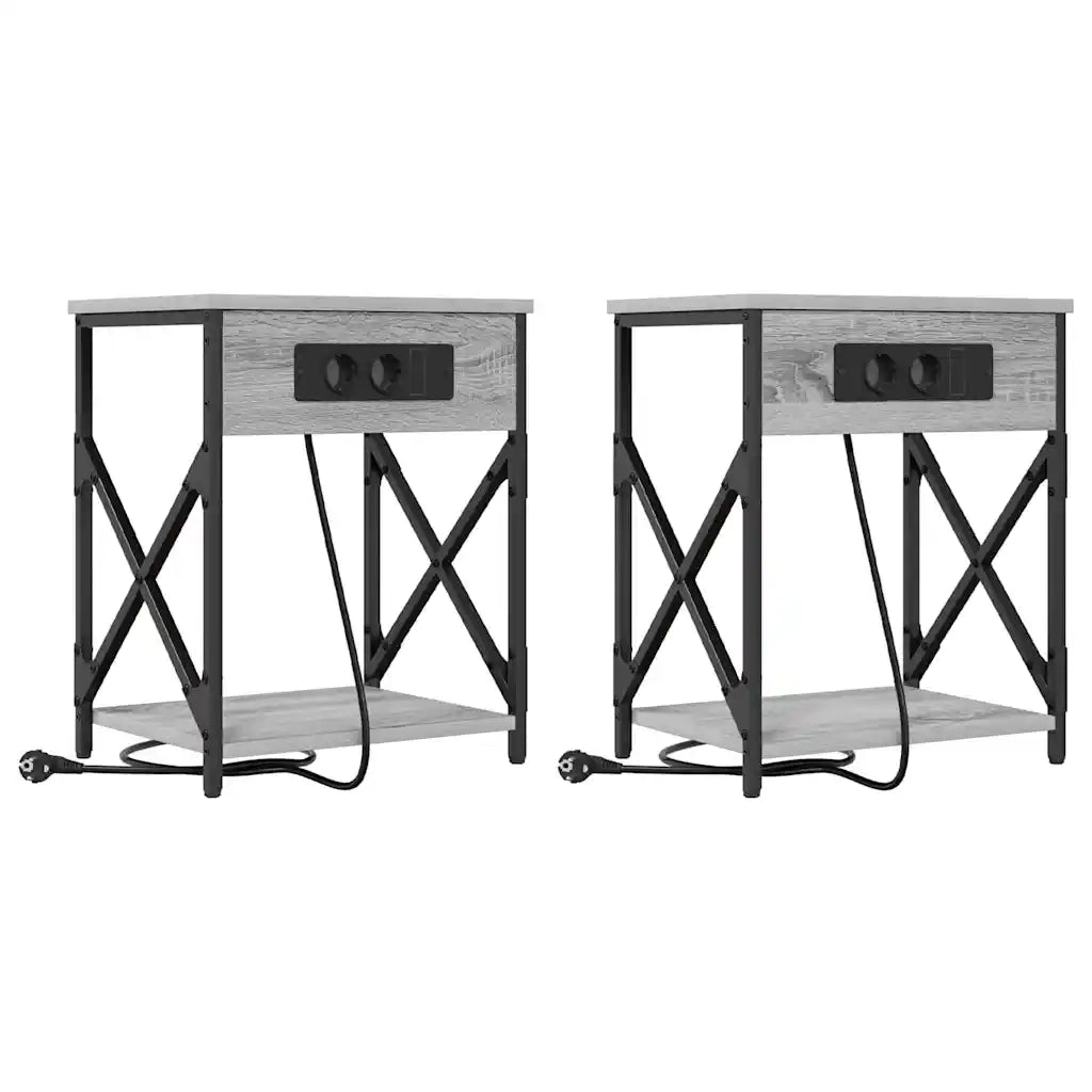 Armadio da Notte 2 pcs Grigio Sonoma 41 x 31 x 51 cm 859512