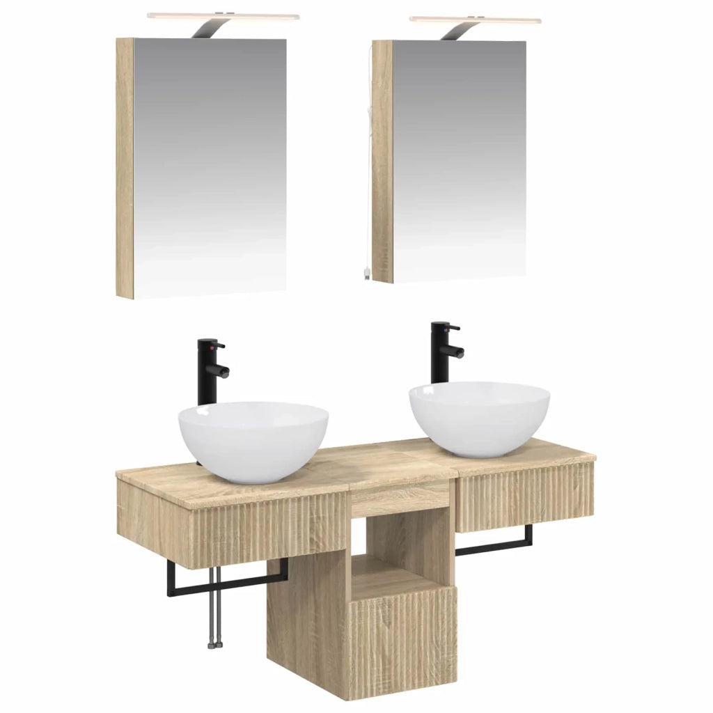 Set di Armadi da Bagno 5 pcs Rovere Sonoma 40 x 10,5 x 60,5 cm 3406273