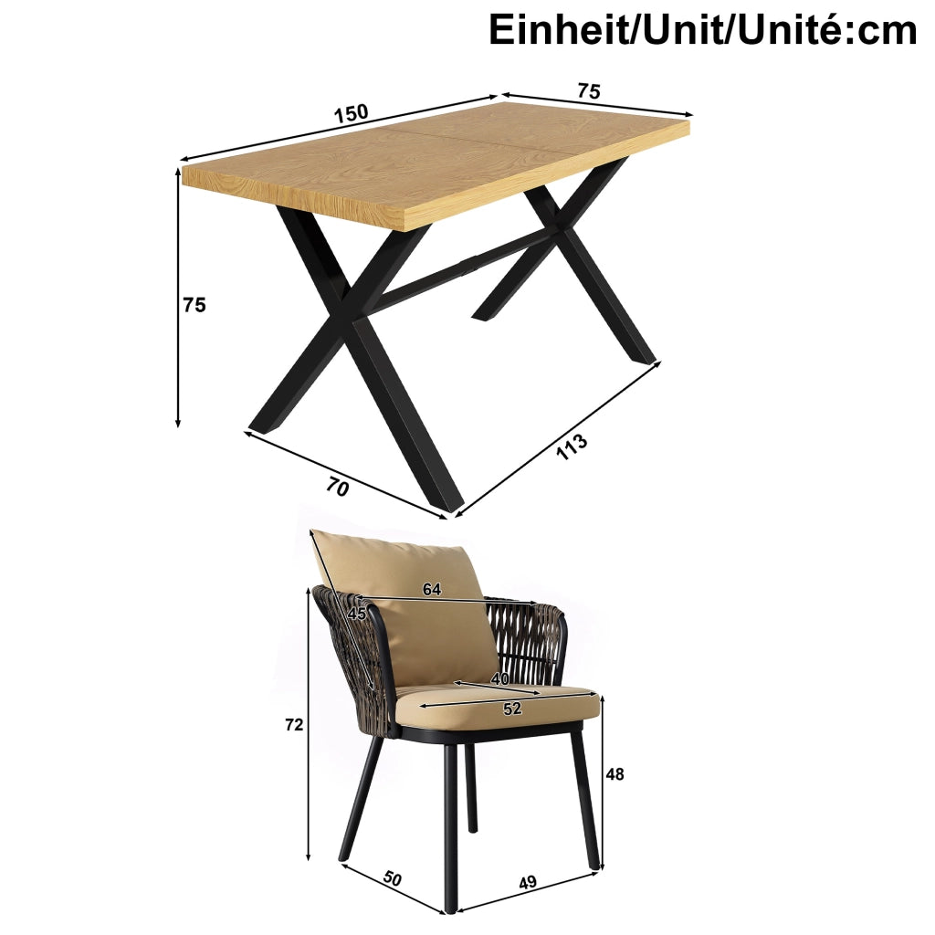 Set Salotto da Giardino in Rattan con Cuscini ¨C MINIMAL ¨C Polyrattan, Struttura in Metallo