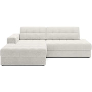 Divano angolare convertibile CUBITO bianco bouclé 240 cm con contenitore e letto