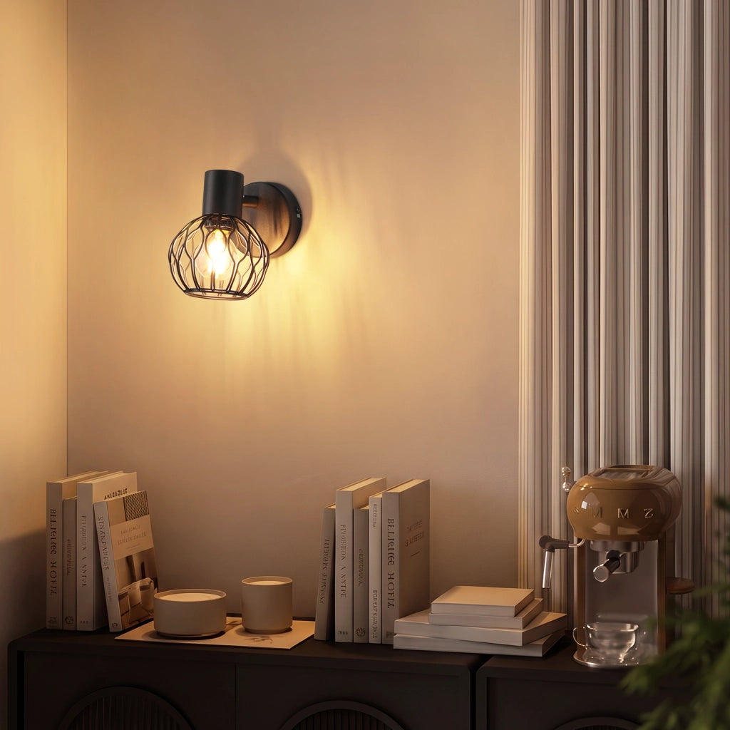 ZMH Faretto da soffitto 1 Luce Nero E14 Metall Orientabile 350¡ã per Corridoio Cucina Camera Senza Lampadina