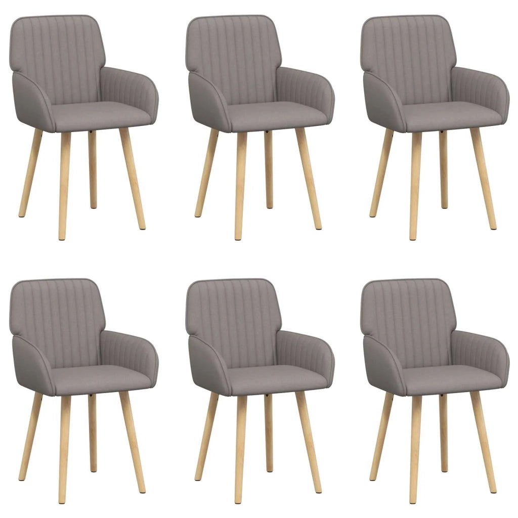 Sedie da pranzo 6 pz Tessuto Tortora 56,5 x 50 x 87,5 cm 3428206