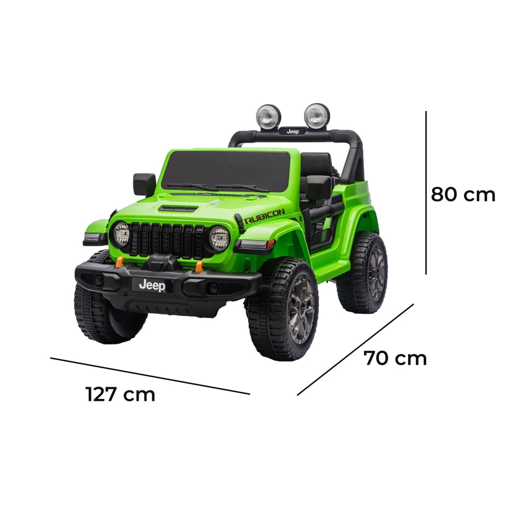 Macchina Elettrica per Bambini Jeep Wrangler Rubicon 12V con Telecomando Verde