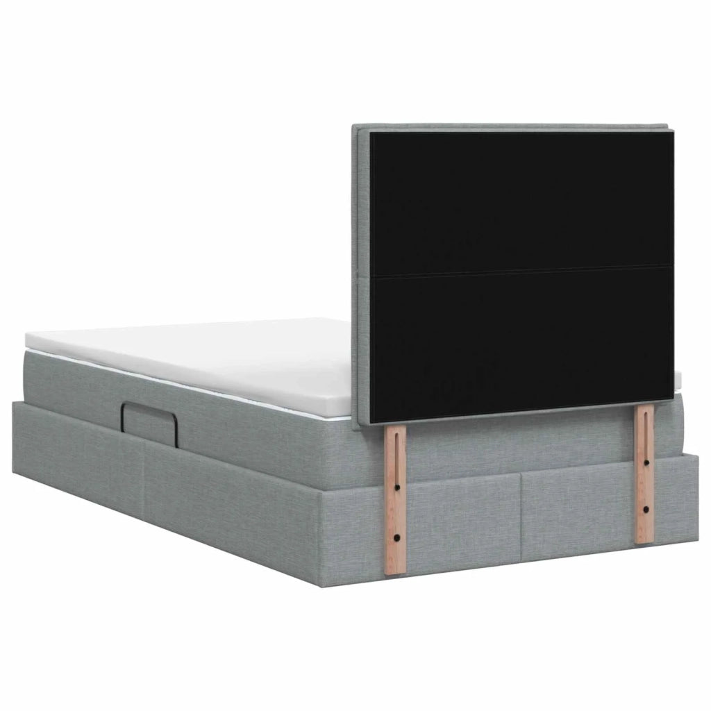 Letto con contenitore e materasso Grigio Chiaro 120 x 200 cm 3459432
