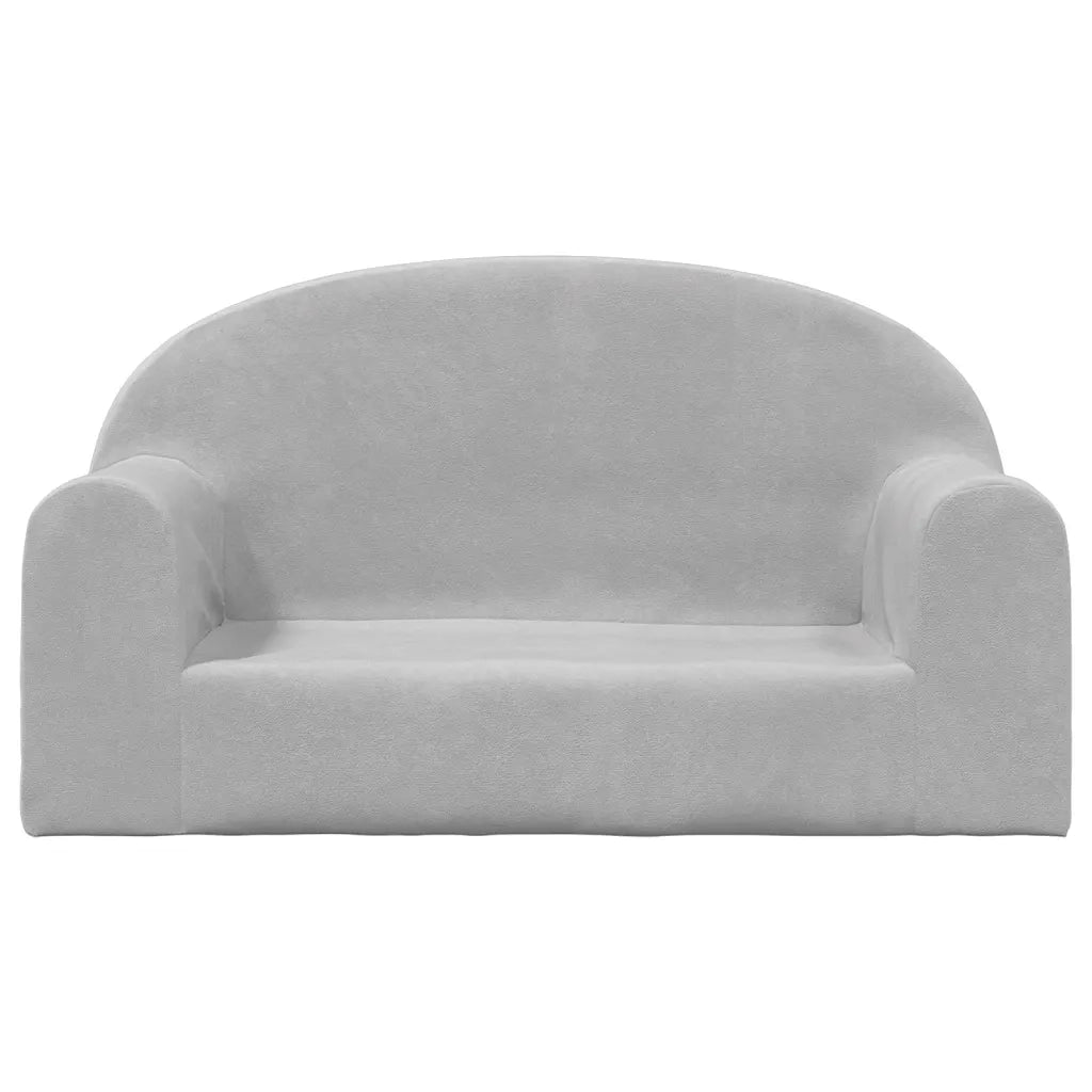 Divano | Divano da soggiorno | Sofa per Bambini a 2 Posti Grigio Chiaro in Morbido Peluche