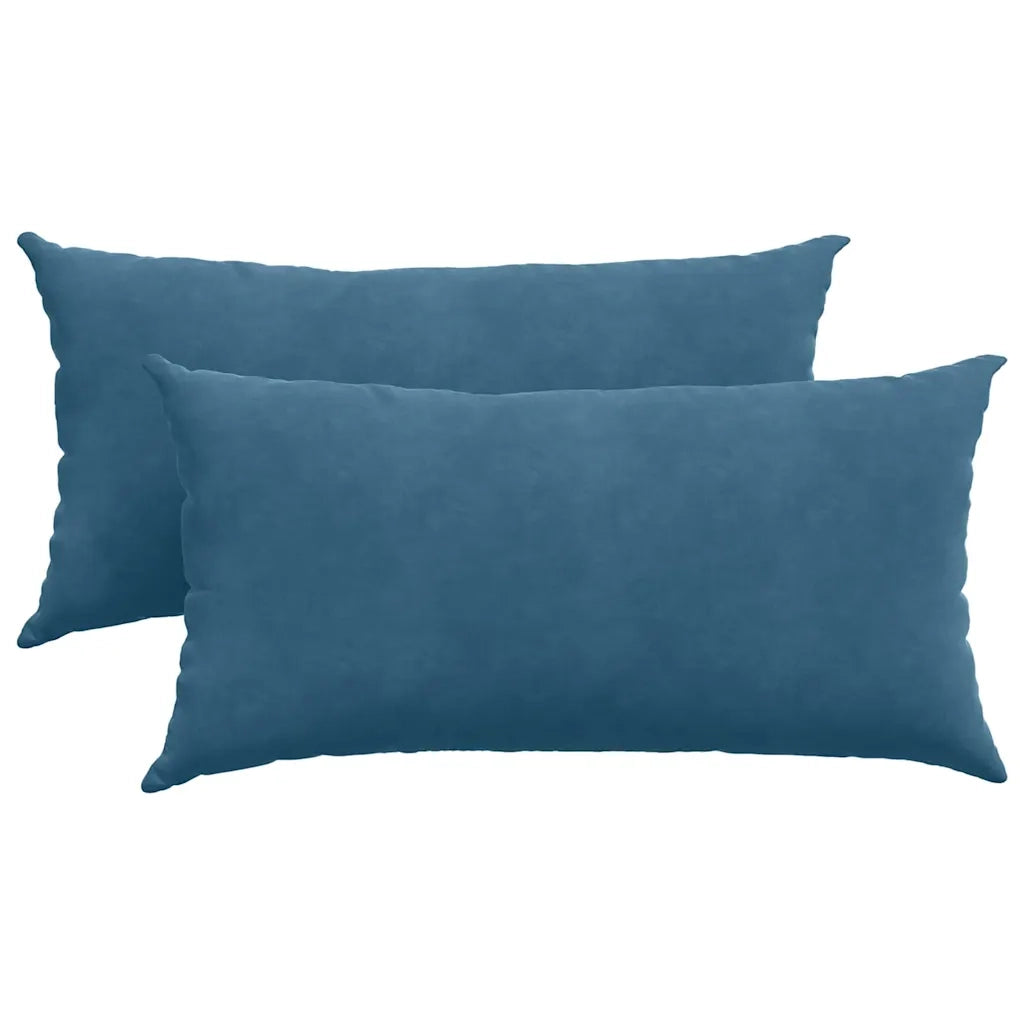 Cuscini da Divano 2 pz | Cuscini per sedie Blu 80 x 40 cm Tessuto in Cords