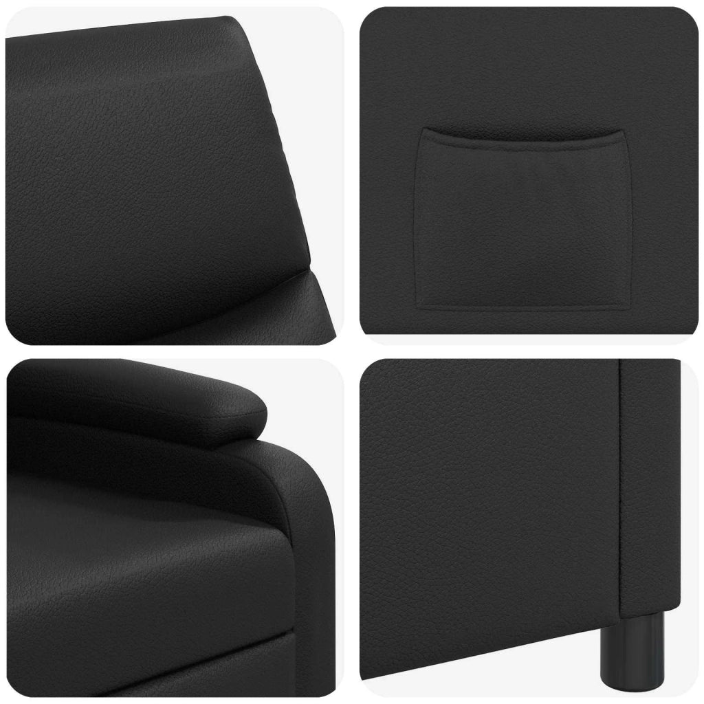 Divano Sedia-Poltrona reclinabile Nero Similpelle 978035