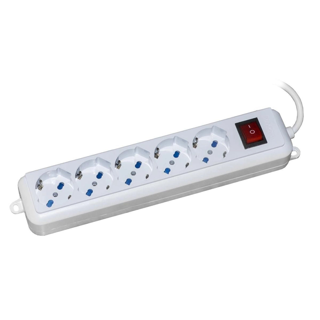 Link multipresa 5 prese universali ita-schuko 10-16 a - spina 16 a con interruttore cavo mt 3