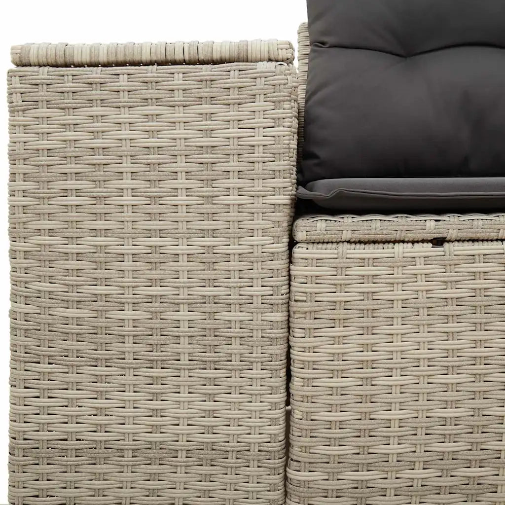 Divano da Giardino con Cuscini 2 Posti-Sofa da Giardino-Divano da esterno Grigio Chiaro Polyrattan 911952
