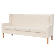 Set Divani 3 pz in Tessuto Bianco Crema 274931