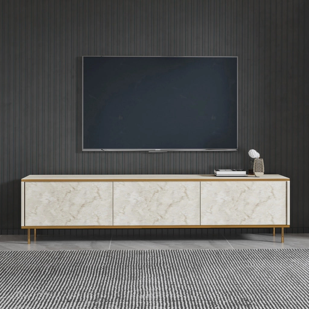Sassello, Mobile Porta tv 3 Vani, 180x35x45h cm Beige Maro